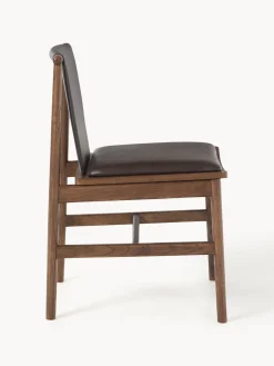 Silla de comedor de madera de fresno con asiento de cuero Hayo