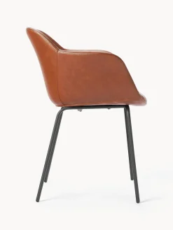 Silla de cuero sintético con reposabrazos Fiji