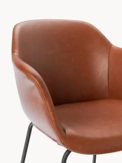 Silla de cuero sintético con reposabrazos Fiji