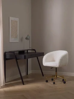 Silla de escritorio de borreguillo Emmie, altura regulable