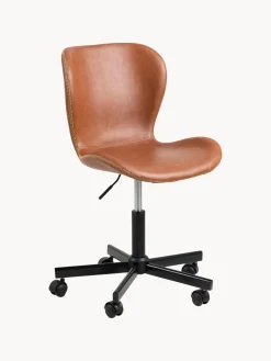 Silla de escritorio de cuero sintético Batilda, altura regulable