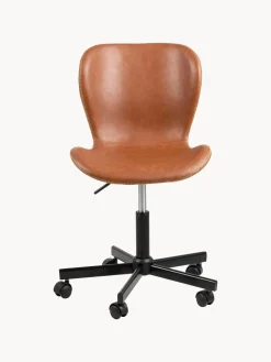 Silla de escritorio de cuero sintético Batilda, altura regulable