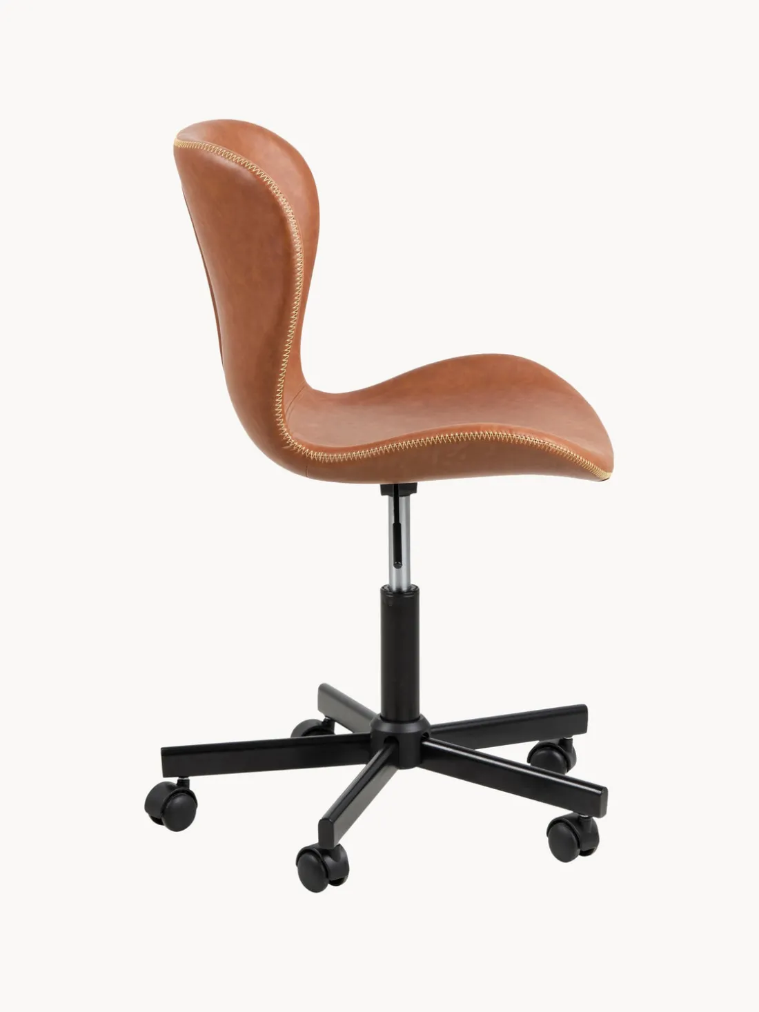 Silla de escritorio de cuero sintético Batilda, altura regulable