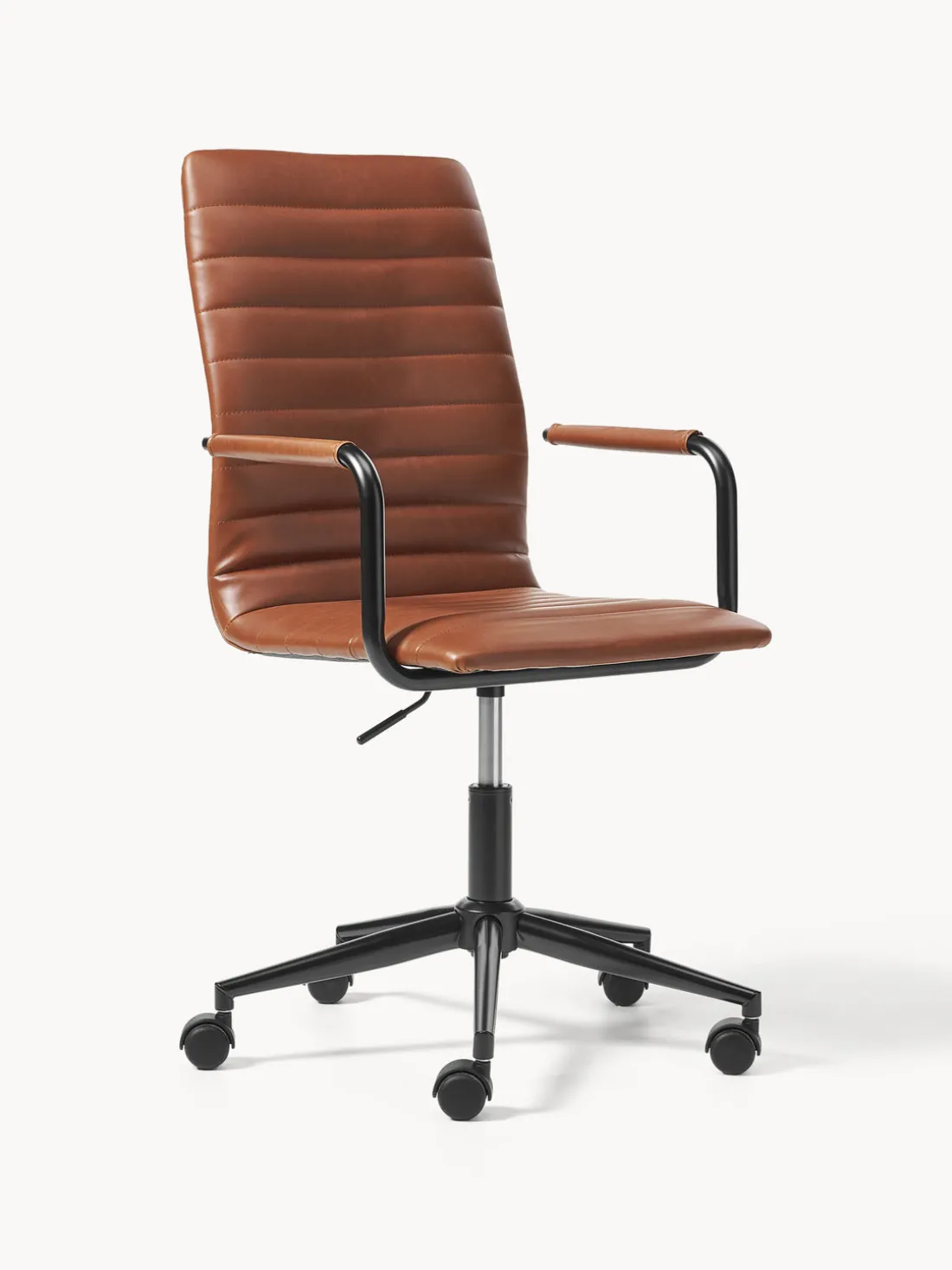 Silla de escritorio de cuero sintético Winslow, altura regulable