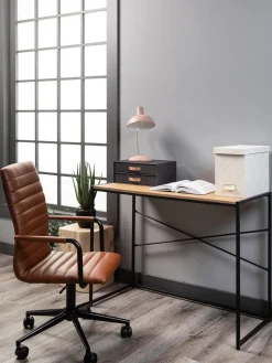 Silla de escritorio de cuero sintético Winslow, altura regulable