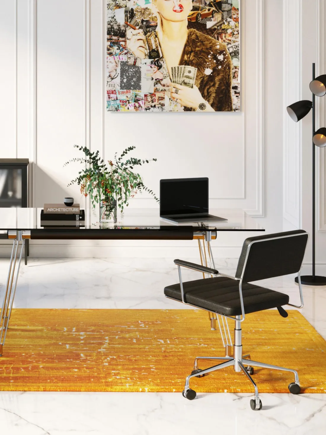 Silla de escritorio de cuero sintético Dottore