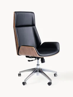 Silla de escritorio de cuero sintético Rouven, altura regulable