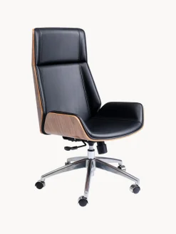 Silla de escritorio de cuero sintético Rouven, altura regulable