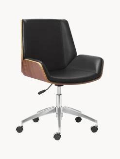 Silla de escritorio de cuero sintético Rouven, altura regulable