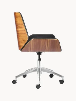 Silla de escritorio de cuero sintético Rouven, altura regulable