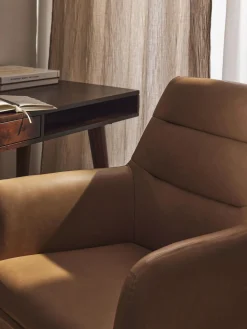 Silla de escritorio de piel sintética con reposabrazos Benson, altura regulable