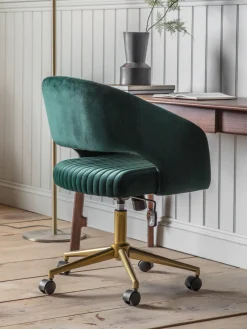 Silla de escritorio de terciopelo regulable en altura Murray