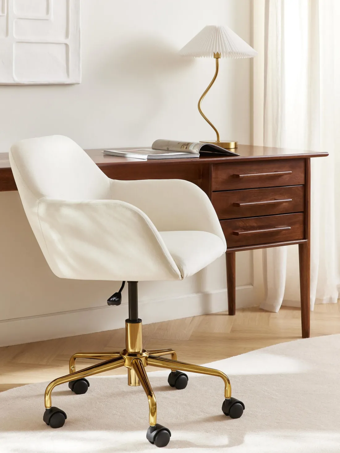 Silla de escritorio de terciopelo Lucie