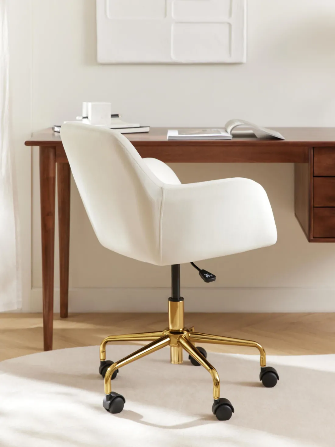 Silla de escritorio de terciopelo Lucie