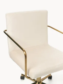 Silla de escritorio de terciopelo con reposabrazos Kashya, altura regulable