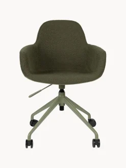 Silla de escritorio en tejido bouclé Albert, regulable en altura