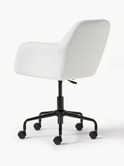 Silla de escritorio en tejido bouclé Lucie