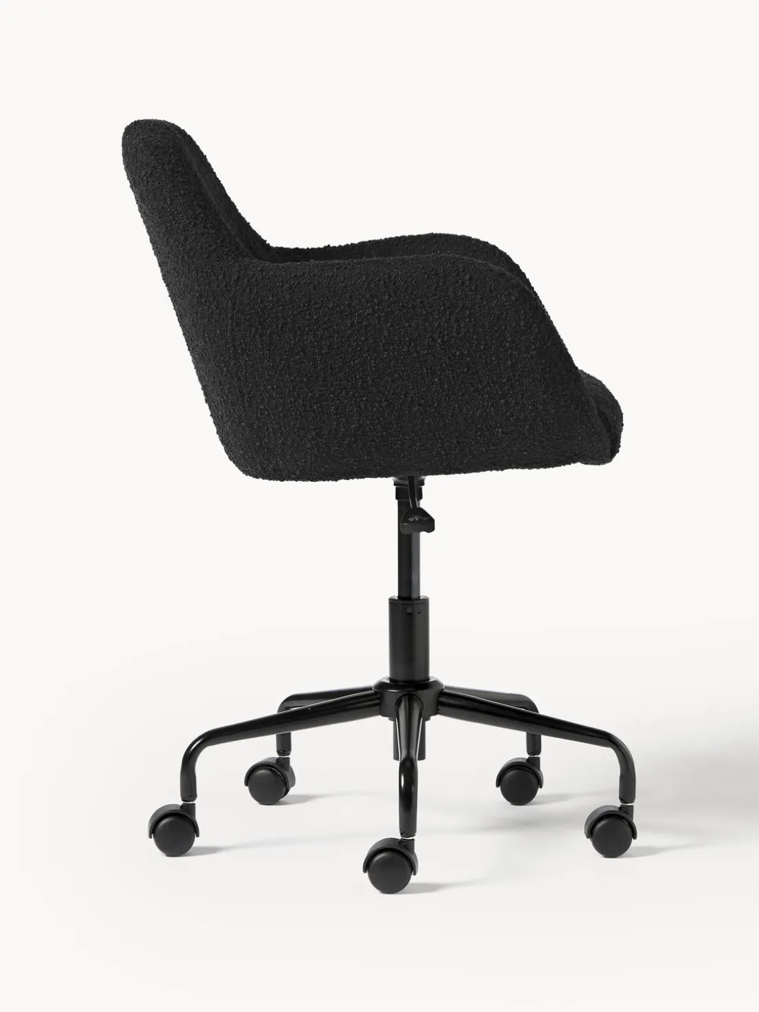 Silla de escritorio en tejido bouclé Lucie