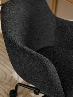 Silla de escritorio en tejido bouclé Lucie