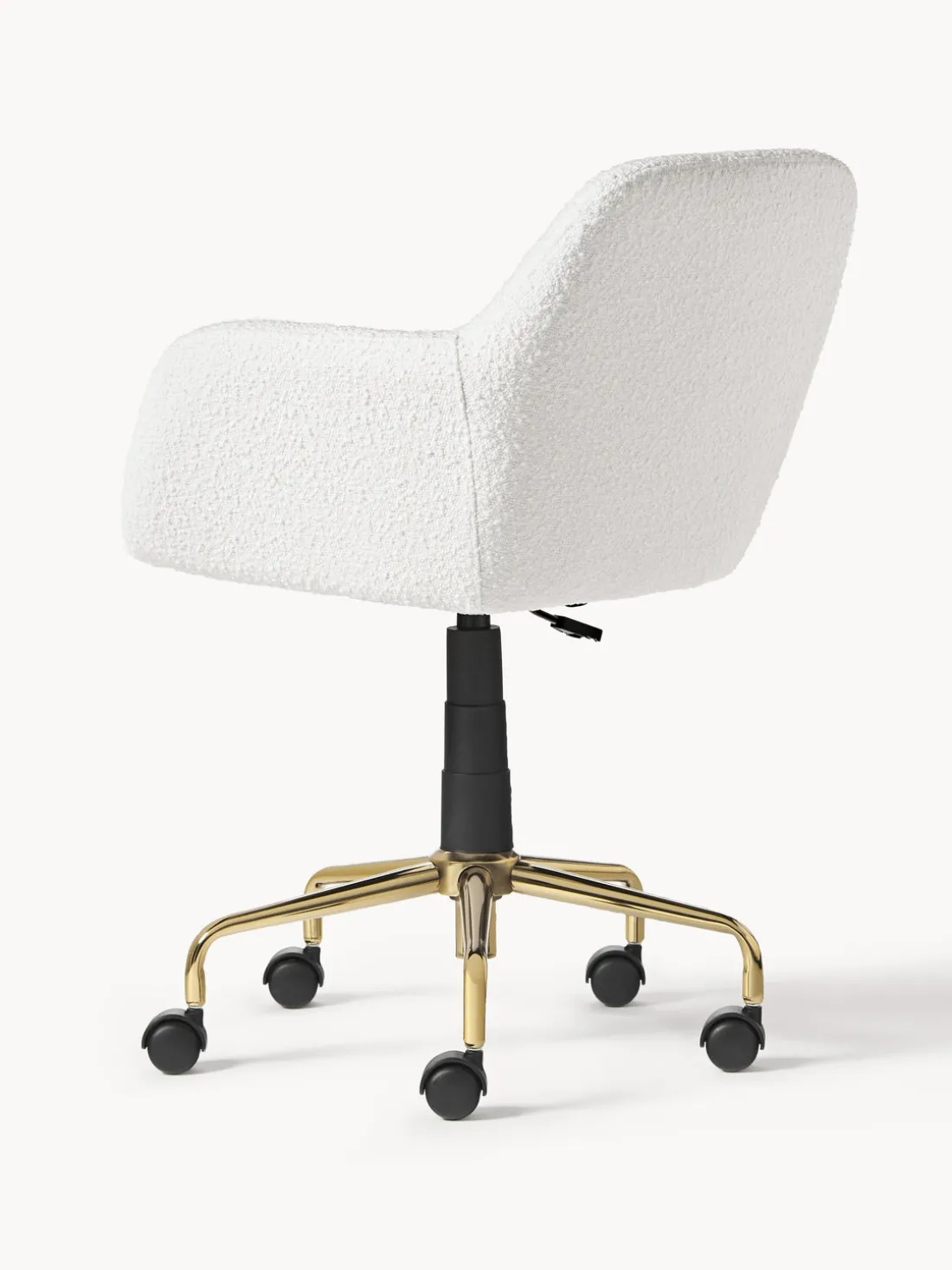 Silla de escritorio en tejido bouclé Lucie