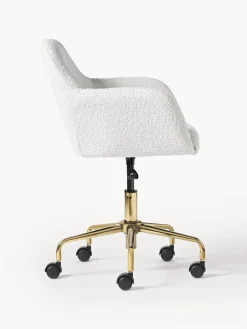 Silla de escritorio en tejido bouclé Lucie