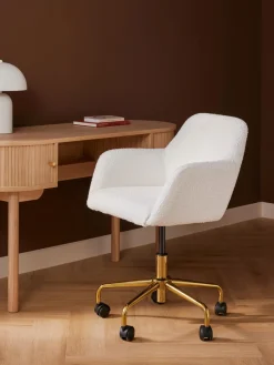 Silla de escritorio en tejido bouclé Lucie