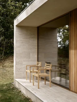 Silla de jardín apilable de madera de teca AH502