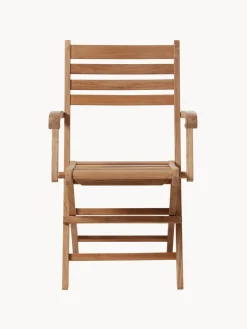 Silla de jardín de brazos de teca York, plegable