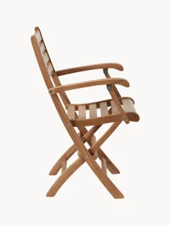 Silla de jardín de brazos de teca York, plegable