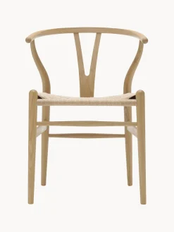 Silla de madera con asiento tejido a mano CH24 Wishbone Chair