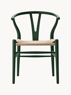 Silla de madera con asiento tejido a mano CH23