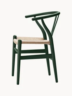 Silla de madera con asiento tejido a mano CH23