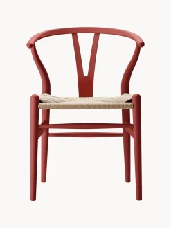 Silla de madera con asiento de tejido Ch24 Wishbone Chair