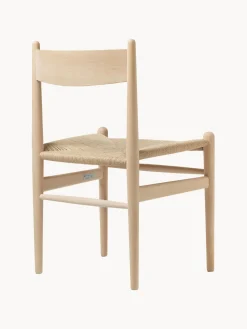 Silla de madera con asiento tejido a mano CH36