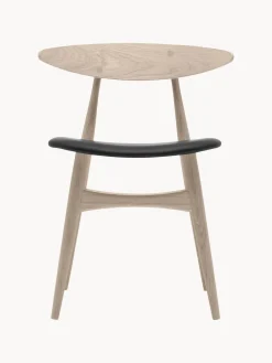 Silla de madera con asiento de cuero CH33P