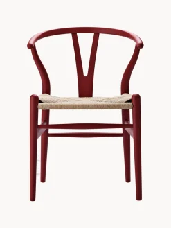Silla de madera con asiento tejido a mano CH24