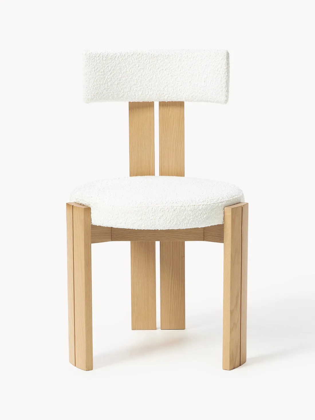 Silla de madera con tapizado bouclé Katya