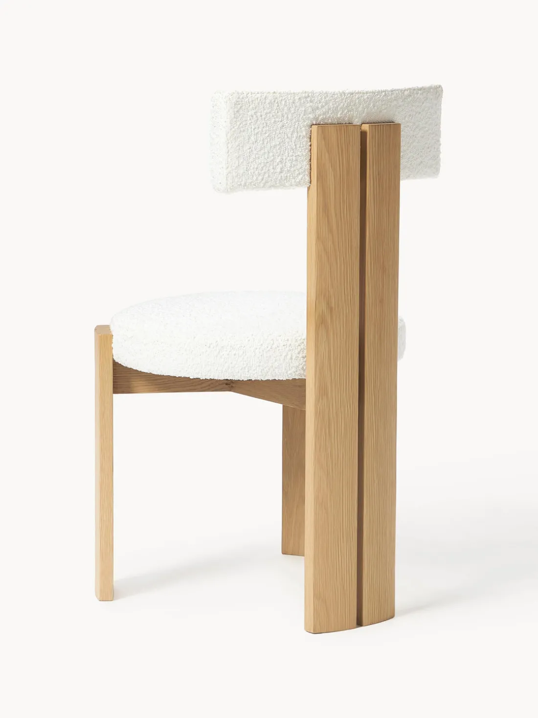 Silla de madera con tapizado bouclé Katya