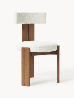 Silla de madera con tapizado bouclé Katya