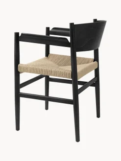 Silla de madera de haya artesanal con asiento tejido Nestor