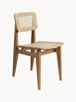 Silla de madera de roble con tejido vienés C-Chair