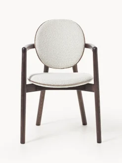 Silla de madera tapizado en tejido bouclé Maia