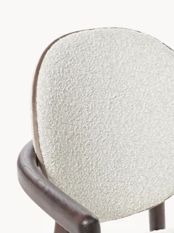 Silla de madera tapizado en tejido bouclé Maia