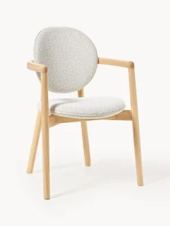 Silla de madera tapizado en tejido bouclé Maia