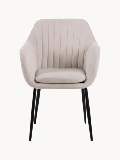 Silla de terciopelo con reposabrazos Emilia