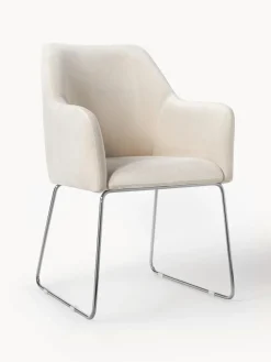 Silla de terciopelo con reposabrazos Isla