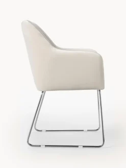 Silla de terciopelo con reposabrazos Isla