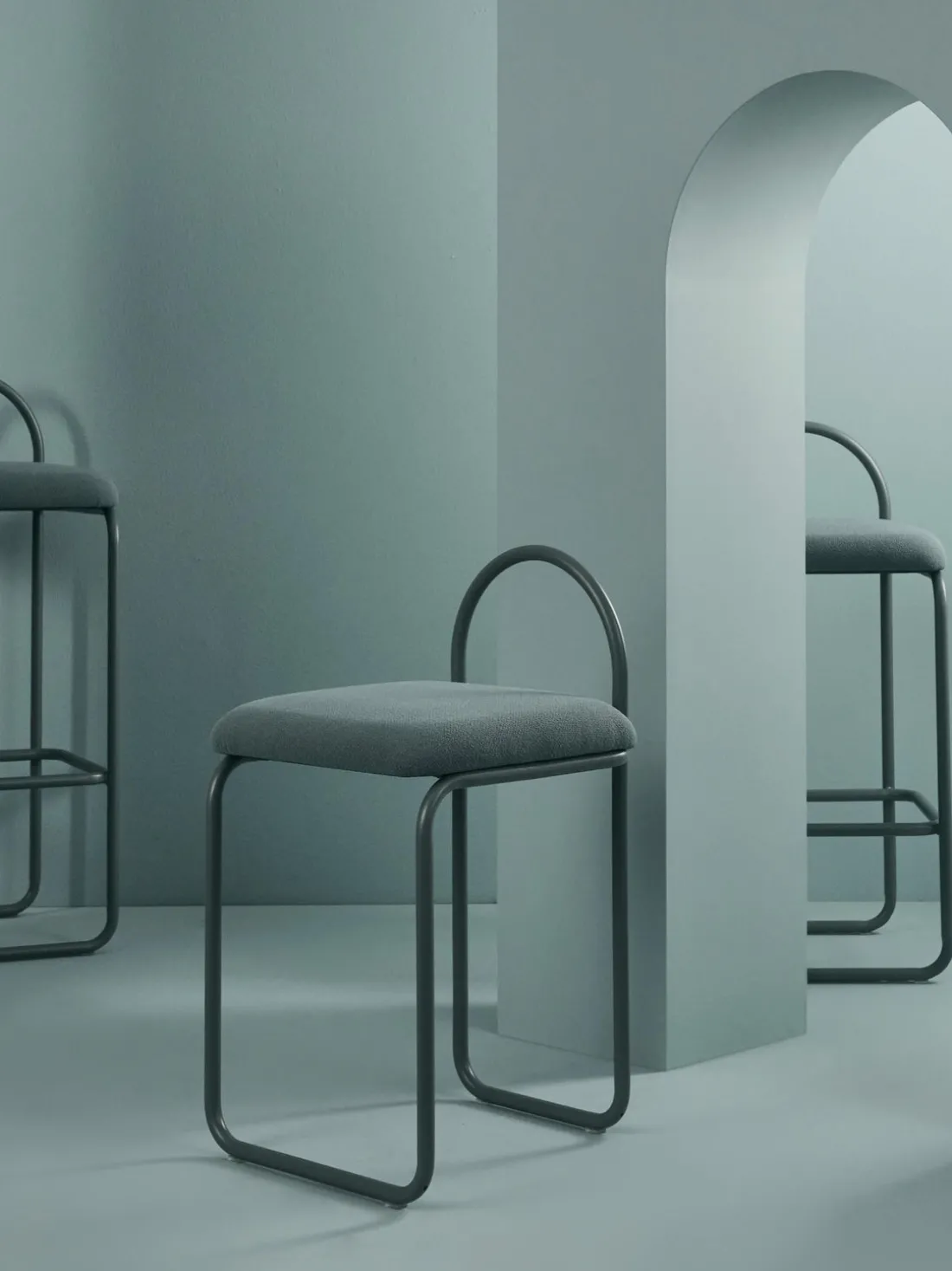 Silla en tejido bouclé Angui