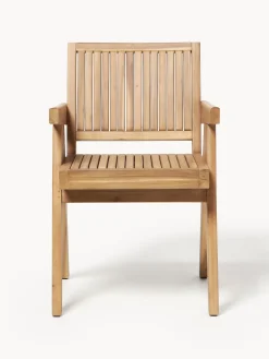 Silla para exterior con reposabrazos de madera de acacia Sissi
