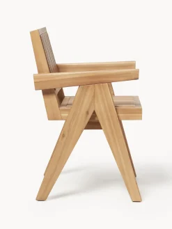 Silla para exterior con reposabrazos de madera de acacia Sissi